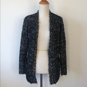 Macy’s Fuzzy Black and White Cardigan
